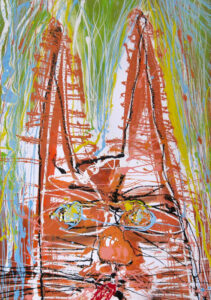 Painting by Dimitris Fousekis from the series of works/studies "Cats" 2010 - 70x50 cm