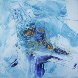 Painting by Dimitris Fousekis from the series of works/studies "Dogs" 2007 - 25x25 cm